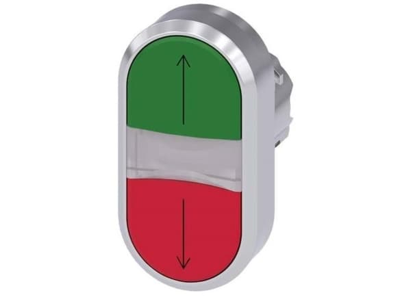 Siemens 3SU1051-3AB42-0AN0 Dubbel tryckknapp (B x H) 29,9 mm x 57,9 mm IP66, IP67, IP69/IP69K 1 st