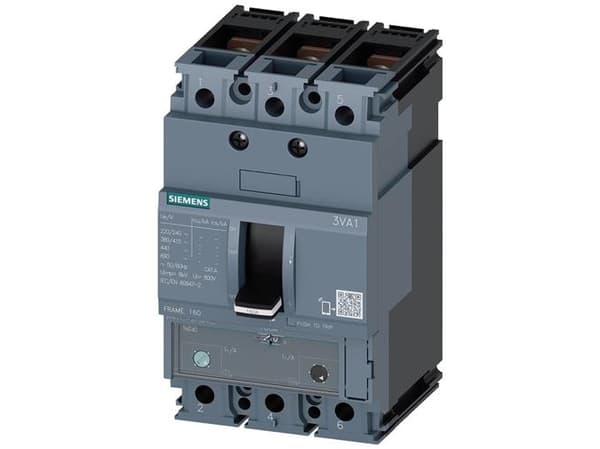 Siemens 3VA1110-4EF32-0AA0 Strömbrytare 1 st Inställningsområde (ström): 70 - 100 A Kopplingsspänning (max.): 690 V/AC (B x H x D) 76,2 x 130 x 70 mm