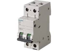 SIEMENS Strömbrytare C 10A, 2-poligC-karaktäristik6kA kortslutningskapacitet400AC, 60VDC, 36 mm bred