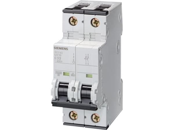 SIEMENS Automatisk säkring D 4A, 2-poligD egenskap10kA kortslutningskapacitet400AC, 60VDC, 36 mm bred