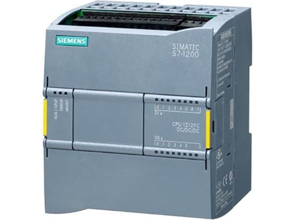 SIMATIC S7-1200F, CPU 1212 FC, Kompakt CPU, DC/DC/DC, Strømforsyning: DC 20,4 - 28,8 V DC, Program/D