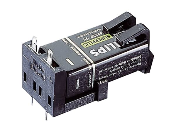 TRU COMPONENTS 46300000 Batteriholder 2 9 V blok Loddetilslutning (L x B x H) 37 x 65 x 21.5 mm