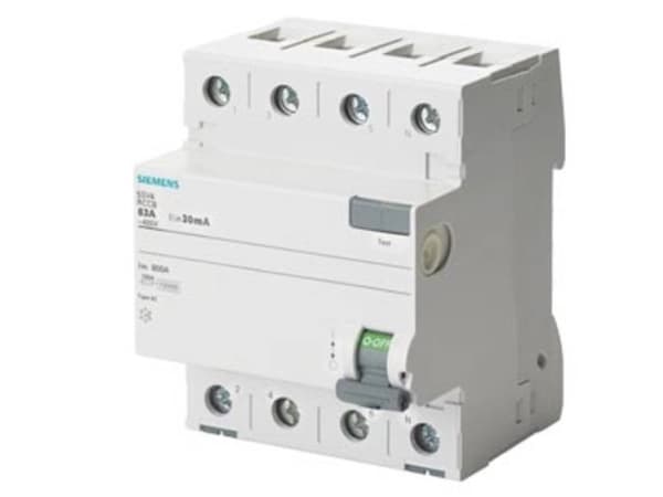Vikavirtasuojakatkaisija 4P 63A 0.03A AC-napa N-vasen 30mA 400V SENTRON 5SV4346-0KL