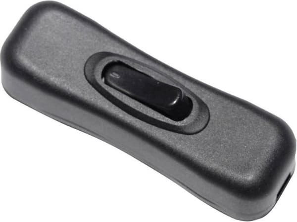 TRU COMPONENTS johtokytkin Musta 1 x Off/On 2 A 1 kpl 1 kpl