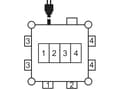 Pikkukuva 2 / 5: Brennenstuhl 1153690400, 2 m, 5 AC-pistorasia(a), Ulkona, IP44, Musta, Sininen, Punainen, 400 V