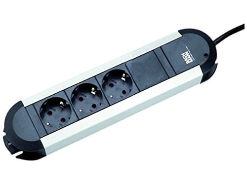 Bachmann 331.000, 1,75 m, Sisätila, Kulmikas, 1,5 mm², Alumiini, Musta, 3 AC-pistorasia(a)