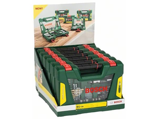 Bosch V-Line - Skrutrekker, drill og koppnøkkelsett - 91 deler