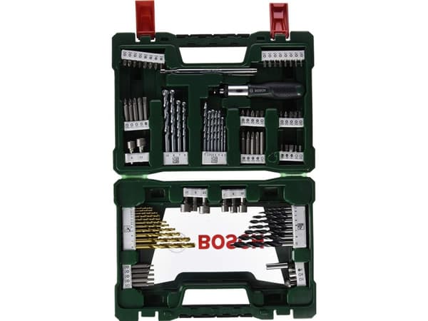 Bosch V-Line - Skrutrekker, drill og koppnøkkelsett - 91 deler