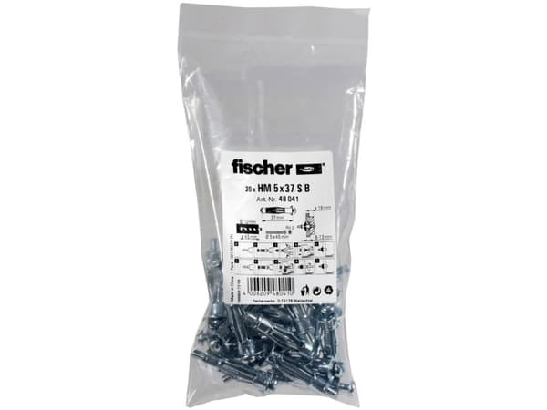 Fischer 5x37 S B Ontelon vetotulppa 45 mm 48041 20 kpl