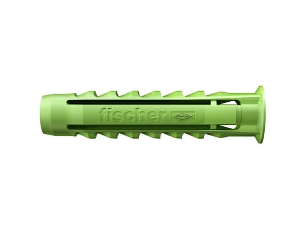 Fischer 531227, Skruv- och pluggset, Pvc, Tegel, Betong, Betong, Betong, Gipsblock, Nylon, Grön, Rostfritt stål, 80 st