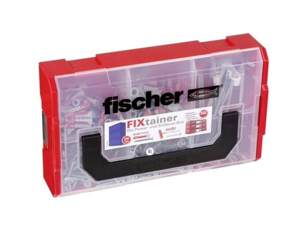 Fischer FIXtainer-DUOPOWER/DUOTEC 200, Ekspansjonsanker, Betong, Metall, Grå, Rød, 90 stykker, Boks