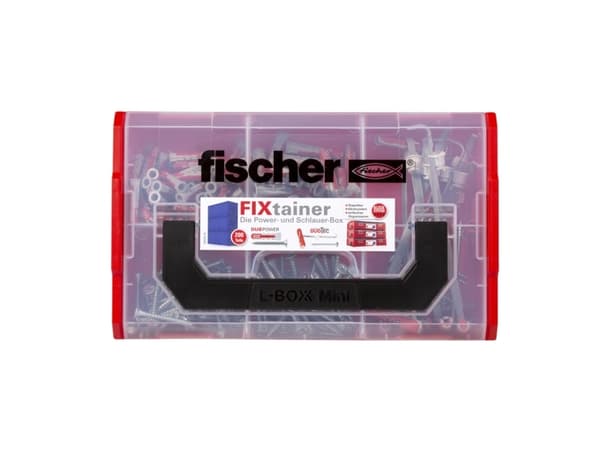Fischer FIXtainer-DUOPOWER/DUOTEC 200, Ekspansjonsanker, Betong, Metall, Grå, Rød, 90 stykker, Boks