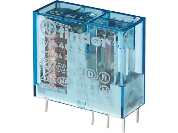 FINDER Tulostusrele 8A, 2CO, 24VDC herkkä kela. 5 mm. nastaväli. kosketinmateriaali. AgNi