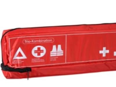 Första hjälpen-kit comfort - 3 IN 1 säkerhetskit inkl. varningsremsa och gul visirväst
