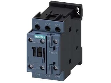 SIEMENS-kontaktori 5,5kW, 400V AC, 12A AC33-napainen, 1NO+1NC, ohjausjännite 230V AC 50/60Hz, koko S0