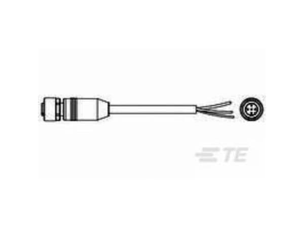 TE Connectivity 2273045-1 Sensor-, aktuator-stik, M12 Tilslutning, lige 1.50 m Pol-tal (RJ): 4 1 stk