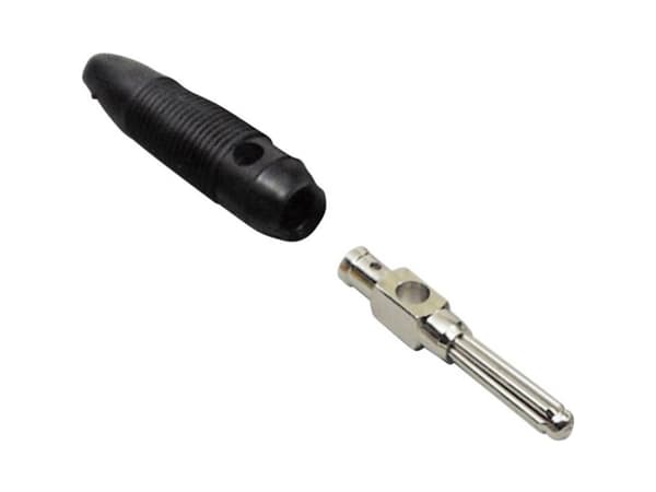 TRU COMPONENTS Bananstik Stik, lige Stift-diameter: 4 mm Sort 100 stk