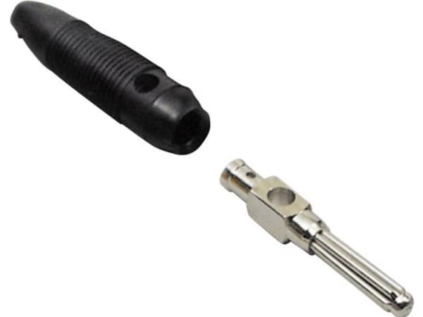 TRU COMPONENTS Bananstik Stik, lige Stift-diameter: 4 mm Sort 100 stk