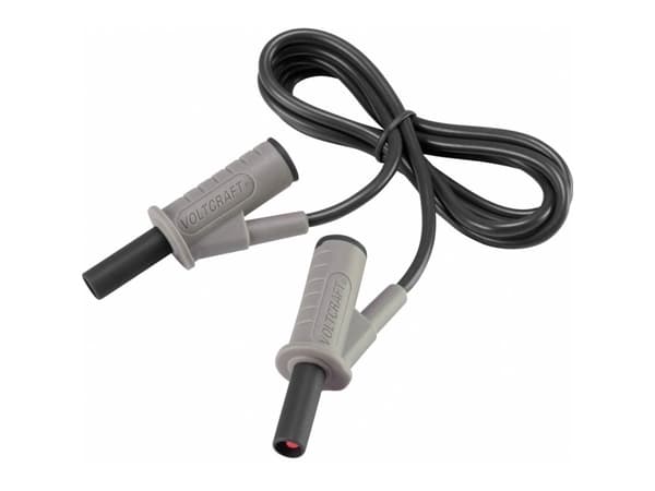 VOLTCRAFT MSB-501 Säkerhetstestledning [Lamellanslutning 4 mm - Lamellanslutning 4 mm] 1,00 m Svart 1 st