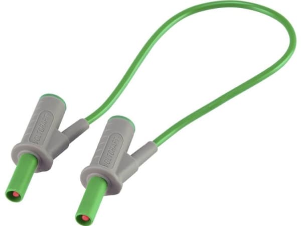 VOLTCRAFT MSB-501 Säkerhetstestledning [Lamellanslutning 4 mm - Lamellanslutning 4 mm] 25,00 cm Grön 1 st