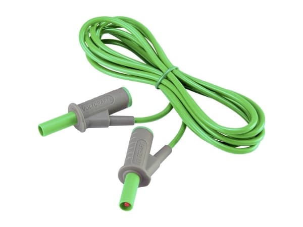 VOLTCRAFT MSB-501 Säkerhetstestledning [Lamellanslutning 4 mm - Lamellanslutning 4 mm] 2,00 m Grön 1 st