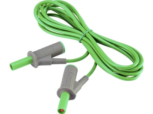 VOLTCRAFT MSB-501 Säkerhetstestledning [Lamellanslutning 4 mm - Lamellanslutning 4 mm] 2,00 m Grön 1 st