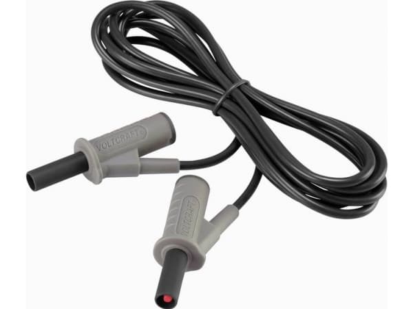 VOLTCRAFT MSB-501 Säkerhetstestledning [Lamellanslutning 4 mm - Lamellanslutning 4 mm] 2,00 m Svart 1 st