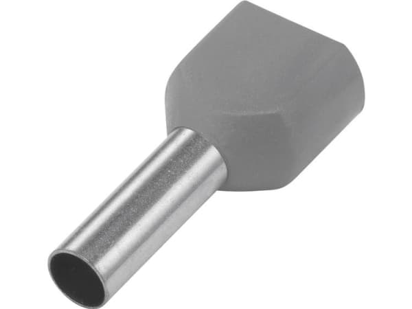 TRU COMPONENTS 1091315 Tvillingekabelsko 4 mm² Delvist isoleret Grå 100 stk