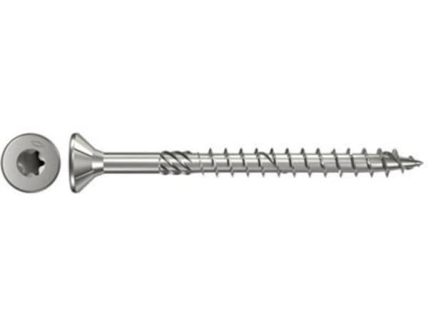 Fischer 657118 Puuruuvi 6 mm 80 mm Kuusiokolo, monihampainen hylsy, TX, Torx, T-profiili Ruostumaton teräs V2A korroosionkestävä 100 kpl