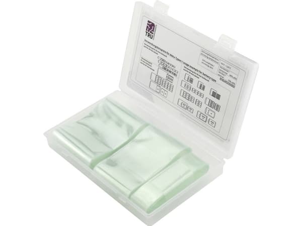 TRU COMPONENTS TC-6793932 Akun kutisteletku ilman liimaa Läpinäkyvä Kutistumisnopeus:2:1 3 osaa 3 osaa