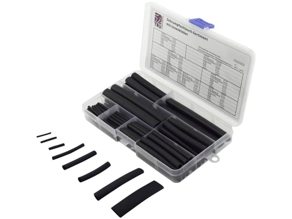 TRU COMPONENTS TC-6793940 Krympeslangesortiment Sort Krympningshastighed:3:1 100 stk