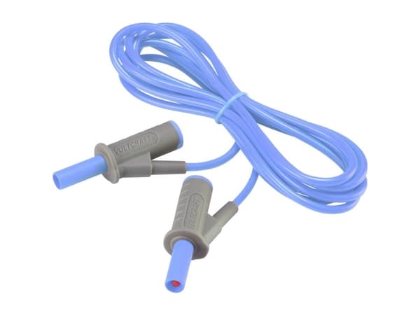 VOLTCRAFT MSB-501 Turvatestausjohto [Lamellipistoke 4 mm - Lamellipistoke 4 mm] 2.00 m Sininen 1 kpl 1 kpl