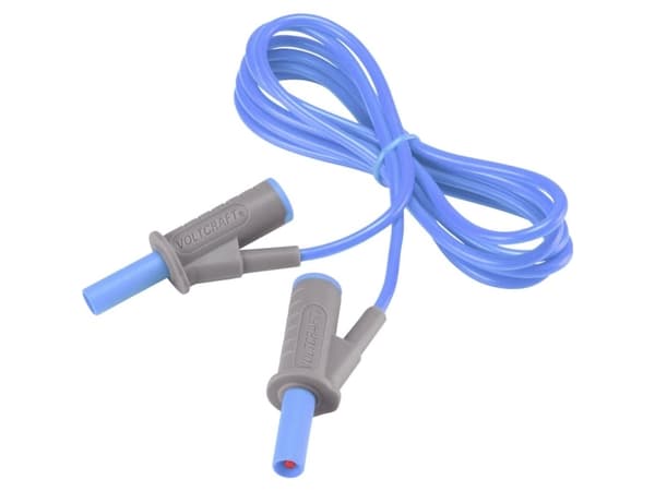 VOLTCRAFT MSB-501 Turvatestausjohto [Lamellipistoke 4 mm - Lamellipistoke 4 mm] 1,50 m Sininen 1 kpl 1 kpl