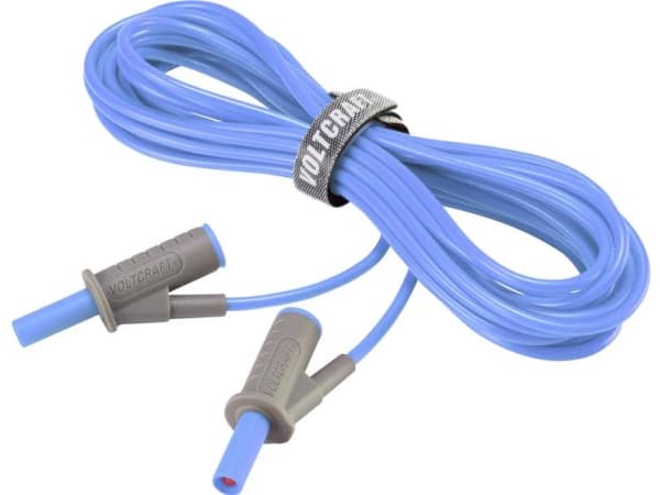 VOLTCRAFT MSB-501 Säkerhetstestledning [Lamellanslutning 4 mm - Lamellanslutning 4 mm] 5,00 m Blå 1 st