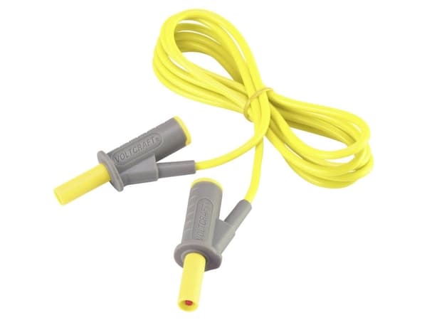 VOLTCRAFT MSB-501 Turvatestausjohto [Lamellipistoke 4 mm - Lamellipistoke 4 mm] 1,50 m Keltainen 1 kpl 1 kpl