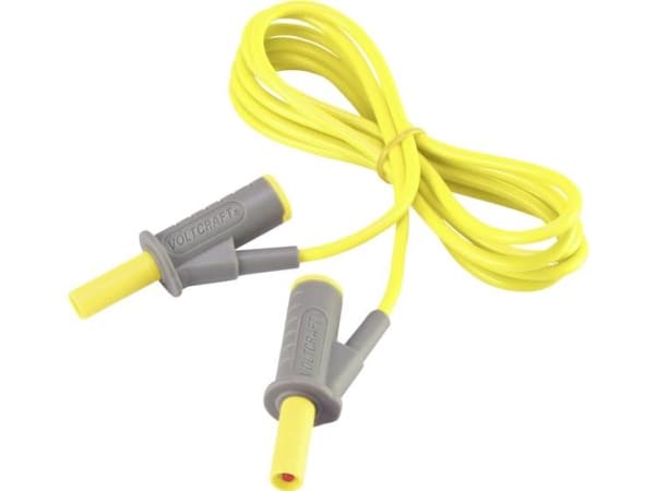 VOLTCRAFT MSB-501 Turvatestausjohto [Lamellipistoke 4 mm - Lamellipistoke 4 mm] 1,50 m Keltainen 1 kpl 1 kpl