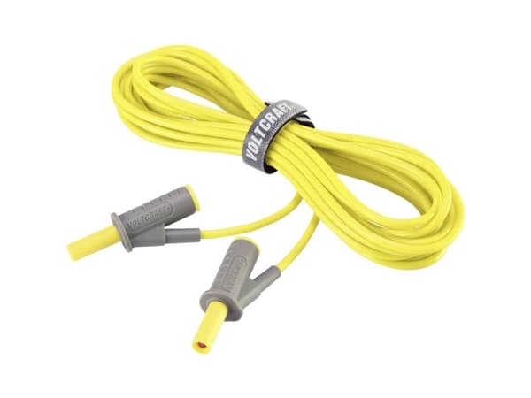 VOLTCRAFT MSB-501 Turvatestausjohto [Lamellipistoke 4 mm - Lamellipistoke 4 mm] 5.00 m Keltainen 1 kpl 1 kpl