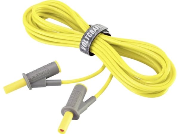 VOLTCRAFT MSB-501 Turvatestausjohto [Lamellipistoke 4 mm - Lamellipistoke 4 mm] 5.00 m Keltainen 1 kpl 1 kpl