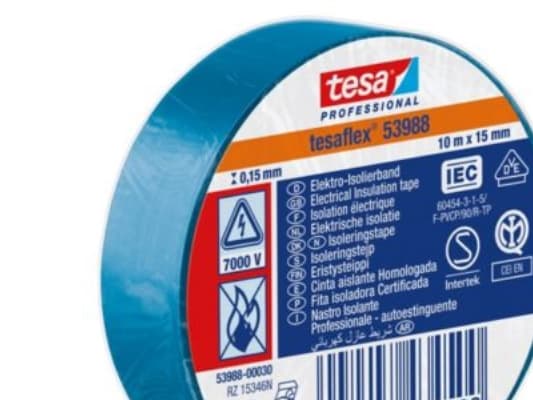 tesa 53988-00030-00 Isoleringsbånd tesa® Professional Blå (L x B) 10 m x 15 mm 1 stk 1 stk