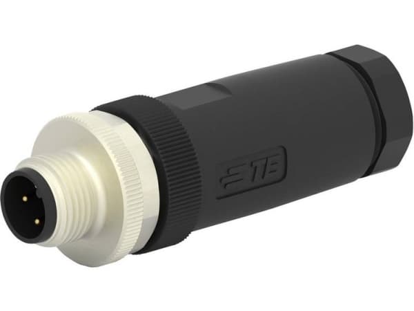TE Connectivity T4111002041-000 Sensor-, aktuator-stik, M12 Stik, lige Pol-tal (RJ): 4 1 stk