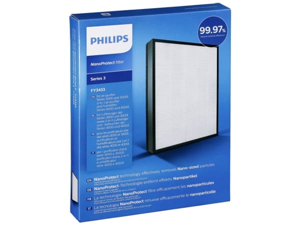 Philips 3000 series NanoProtect HEPA -suodatin, Ilmanpuhdistimen suodatin, HEPA, 99,97%, Laatikko