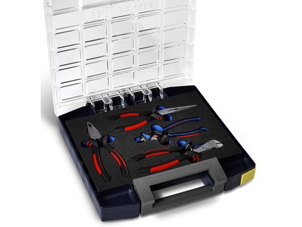 raaco Boxxser 55, Verktøy boks, Polykarbonat (PC), Polypropylen, Blå, Gjennomsiktig, 15 kg, Hengsel, 421 mm