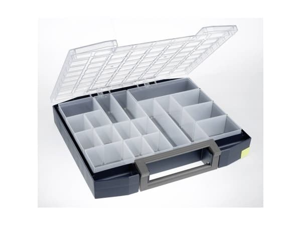 raaco Boxxser 80, Verktøy boks, Polykarbonat (PC), Polypropylen, Blå, Gjennomsiktig, 20 kg, Hengsel, 465 mm