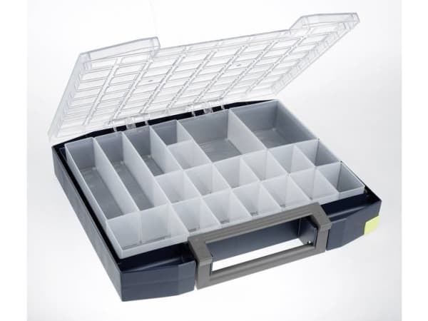 raaco Boxxser 80, Verktøy boks, Polykarbonat (PC), Polypropylen, Blå, Gjennomsiktig, 20 kg, Hengsel, 465 mm