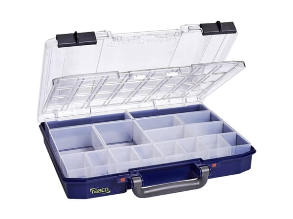 raaco CarryLite 55 4x8-16/DLU, Blå, Polykarbonat (PC), Polypropylen (PP), 337 mm, 278 mm, 58 mm, 1,12 kg