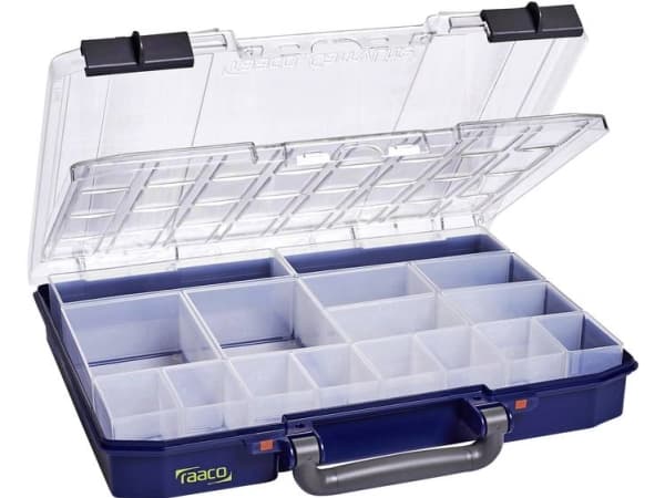 raaco CarryLite 55 4x8-16/DLU, Blå, Polykarbonat (PC), Polypropylen (PP), 337 mm, 278 mm, 58 mm, 1,12 kg
