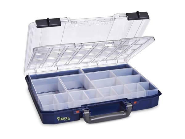 raaco CarryLite 55 4x8-16/DLU, Blå, Polykarbonat (PC), Polypropylen (PP), 337 mm, 278 mm, 58 mm, 1,12 kg