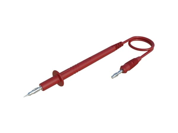 SKS Hirschmann PL 3 rot / red Prøveledning 4 mm-stik Lamelstik 4 mm 1.00 m Rød 1 stk
