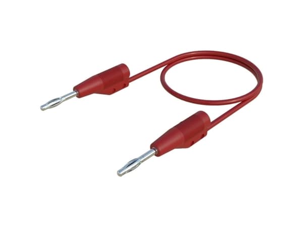 SKS Hirschmann MVL F 2/10 Prøveledning [Lamelstik 2 mm - Lamelstik 2 mm] 10.00 cm Rød