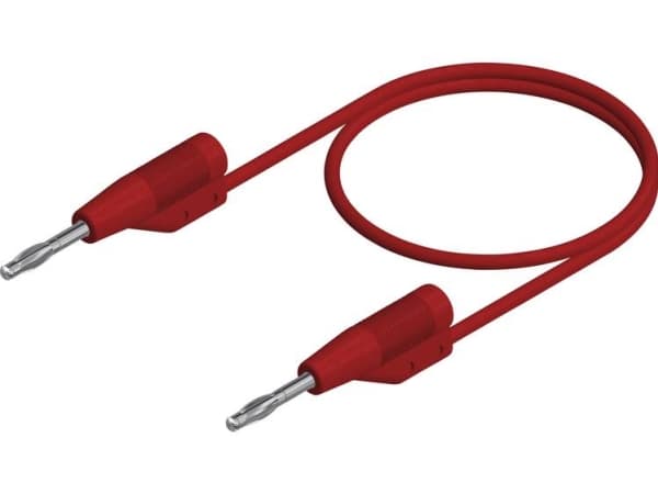 SKS Hirschmann MVL F 2/10 Prøveledning [Lamelstik 2 mm - Lamelstik 2 mm] 10.00 cm Rød
